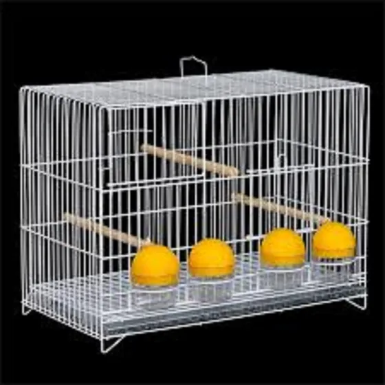 Gaiola Pássaros Criadeira 4 Comedouros Branca E043 Gaiolas
