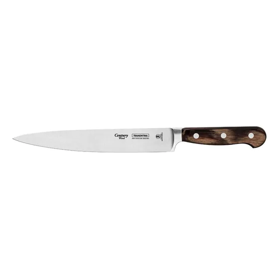 Cuchillo Utility Tramontina Century Wood con Lámina de Acero Inoxidable y Mango de Madera Tratada Castaño 8"