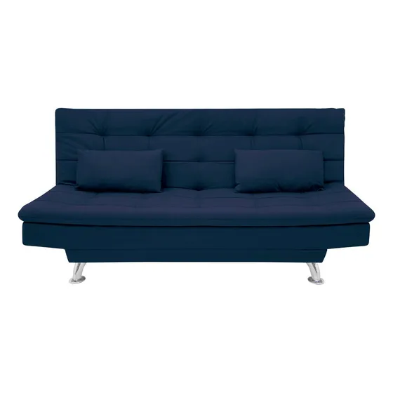 Sofá-cama 1,90 Metros Linoforte Melissa Espuma D-33 Cor Azul-petróleo