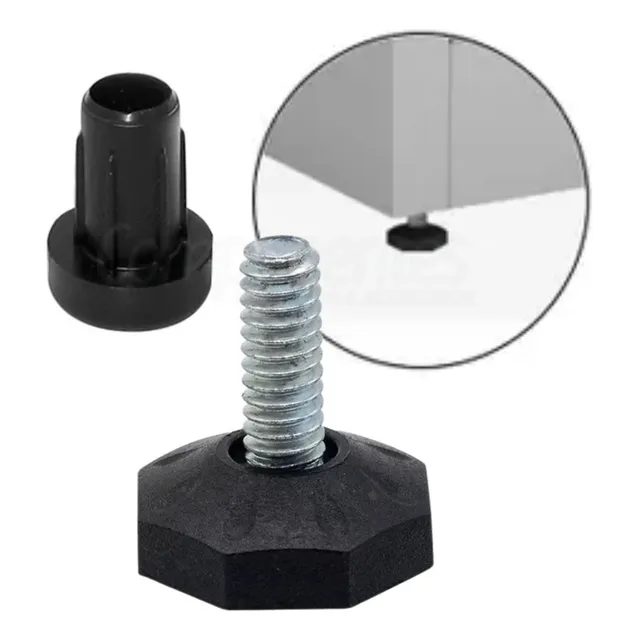 Pé Nivelador Oitavado 1/4x3/4 Base 22mm +bucha 1/4 - 100 Und