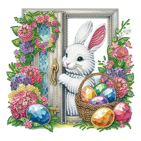 Pintura De Diamante Parcial De Conejo De Pascua C1y 5d Para