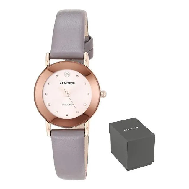 Armitron Reloj Mano Dama Piel Genuina Diamante 75/2447rsrggy