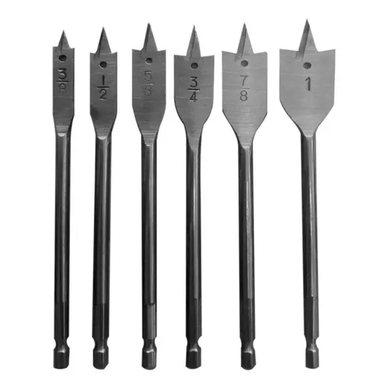 Juego De Brocas Paleta Mecha Plana Para Madera Set De 6pcs