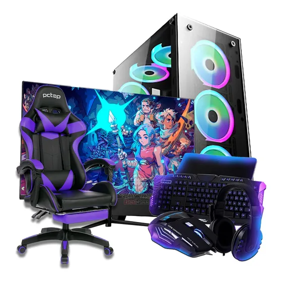 Pc Cpu A8 Computador Game Completo Novo Monitor 21 Cadeira