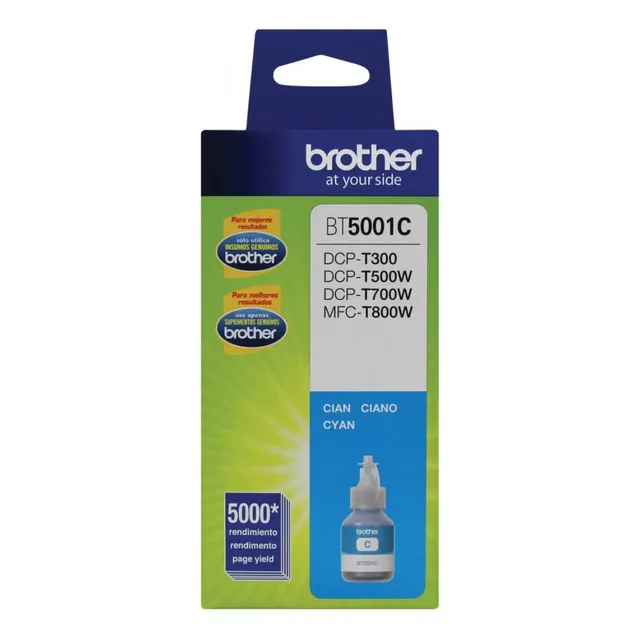 Botella De Tinta Brother Bt5001c Color Cian