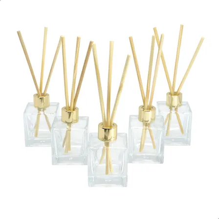 Kit 20 Frascos  Difusor Varetas Vidro Cubo 50ml Tampa Luxo