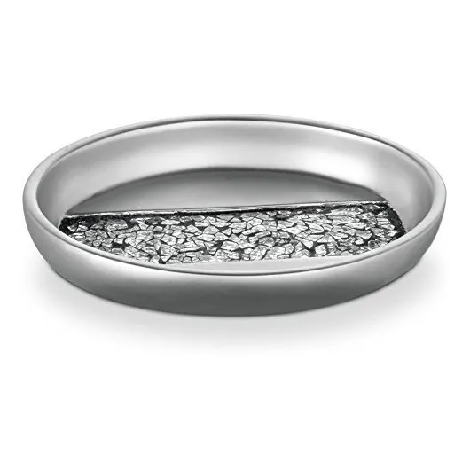Dwellza Silver Mosaic Jabonera Para Baño (5.5  X 4  X 1  ) Ã