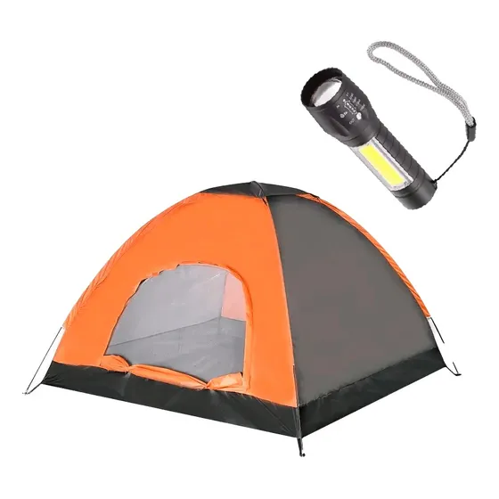Carpa Camping 4 Personas Deutech + Linterna Mini Tactica