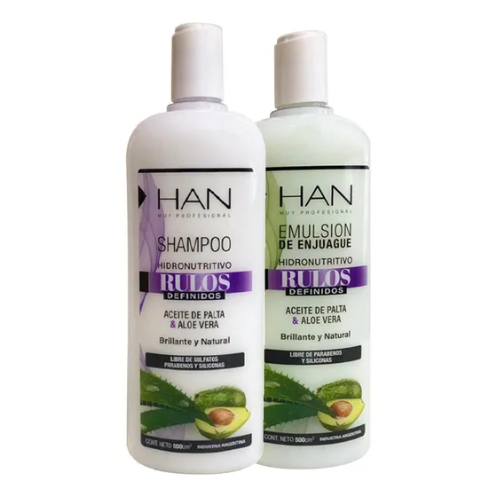 Shampoo + Enjuague Hidronutritivo Rulos Definidos - Han 