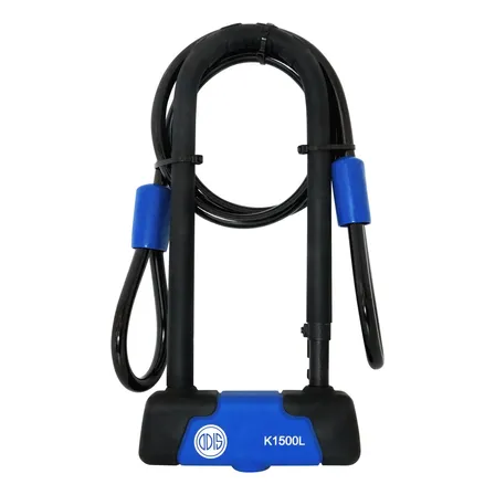Set Candado U Lock Odis K1500l Azul/negro + Cable 10m X 1,2m