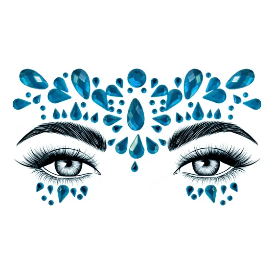Stickers Faciales De Colores Gemas Autoadhesivas Cara
