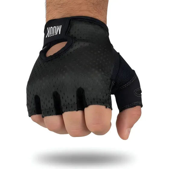 Guantes para Gimnasio MUUK FIT GRIP Negro Talla S con Muñequera