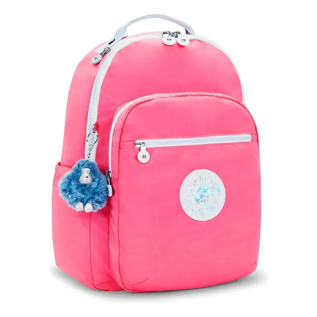Mochila Kipling Seoul Large Happy Pink Mix Color Rosa Chicle Diseño De La Tela Nylon