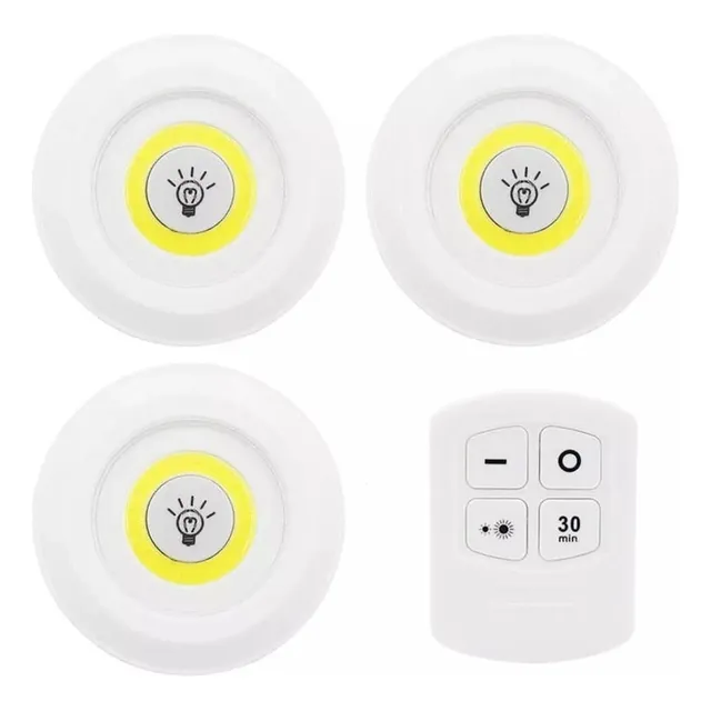 Juego Bombilla X3 Luces Led Inalámbrica Con Control De Mando