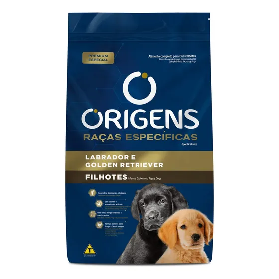 Ração P/ Cães Filhote Labrador Golden Retriever 15kg Origens