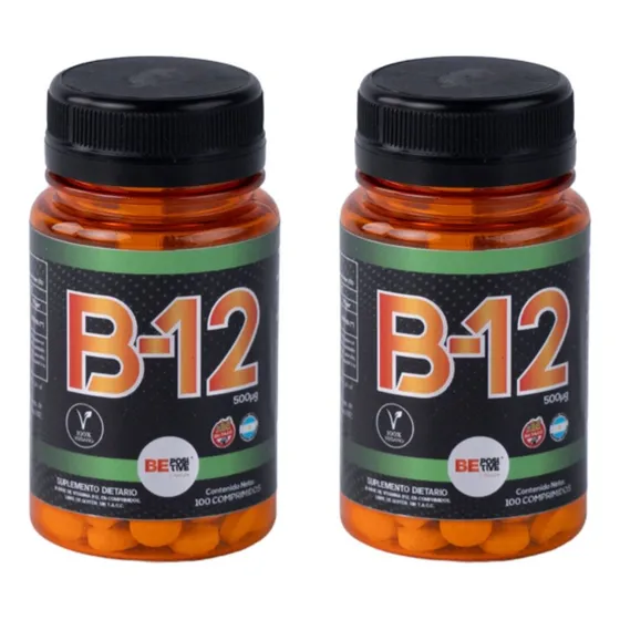 Combo 2 Vitamina B12 100 Comprimidos Be Positive Apto Vegano