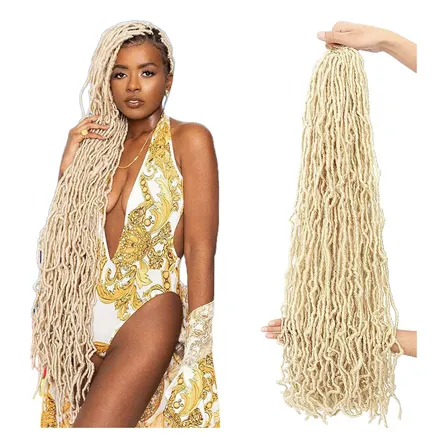 Cabelo De Crochê Faux Locs 90 Cm Com Laços Pré-feitos