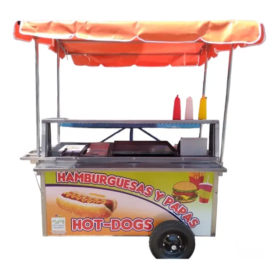 Carro Hotdog/hamburguesa 150 Acero Inox Comal Gde Y Área Tra