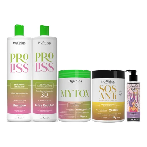 Progressiva  Myphios Kit+btx 1kg+sos 1 Kg+leave in diamante