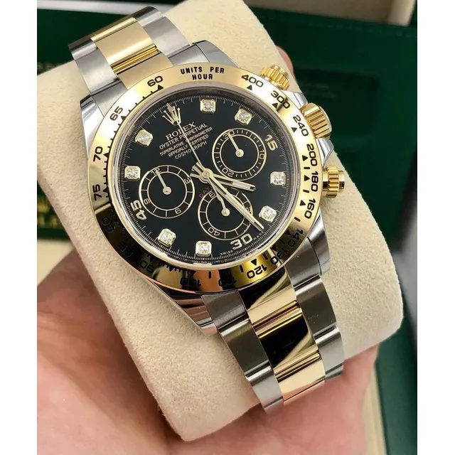 Rolex Daytona Gold -steell Automático Diamond 41mm