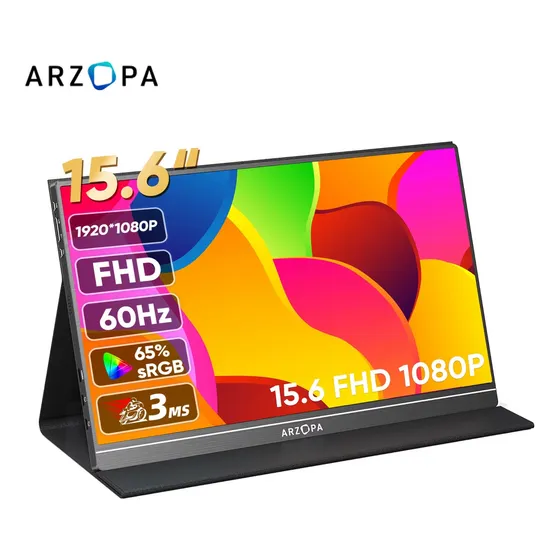 Monitor Para Juegos Portátil, Pantalla De 15,6 Fhd Arzopa