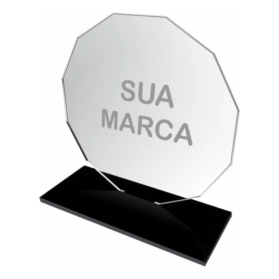 12 Troféu Acrílico Cristal Sem Personalização Liso Diamante