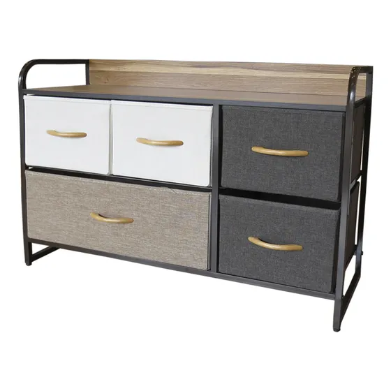 Mueble Organizador 5 Cesto Cajones Tela Estructura Acero
