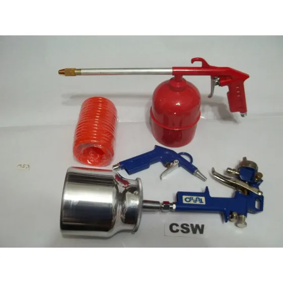 Kit Pistola Pintar Aerográfica Y Limpieza Turbo 45n