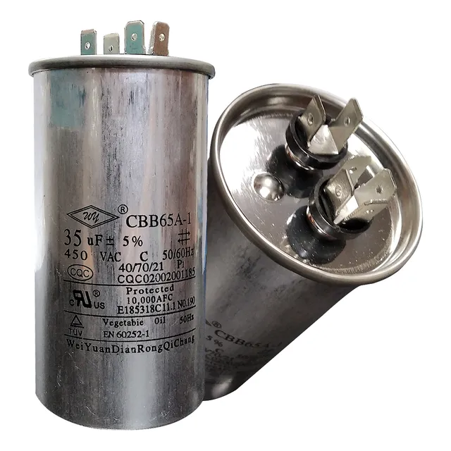 Capacitor Condensador Aire Acondicionado Cbb65 35uf 450vac