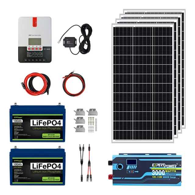 Expertpower Kit Energia Solar Kwh Ah Panel Mono Controlador