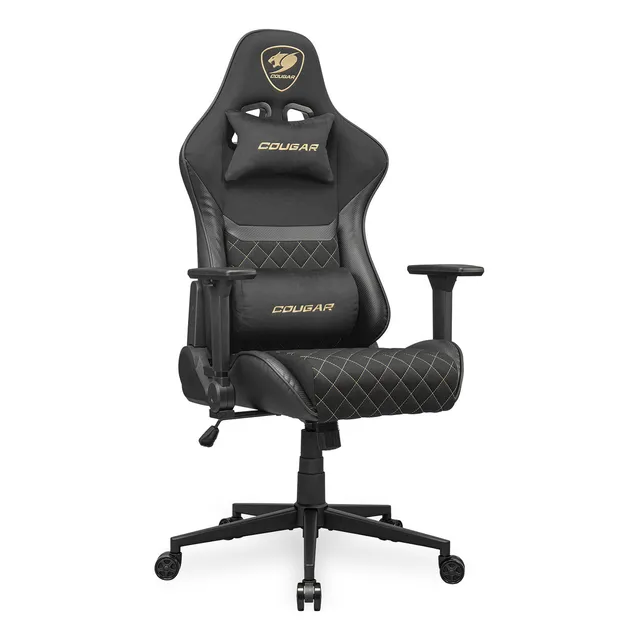 Silla Profesional Cougar Armor One V2 Gold F Color Negro Material Del Tapizado Cuero/pvc