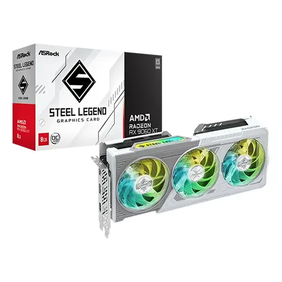 Placa de Video ASRock Radeon RX 9060 XT 8GB Steel Legend OC AMD GDDR6 | Cuotas sin interés