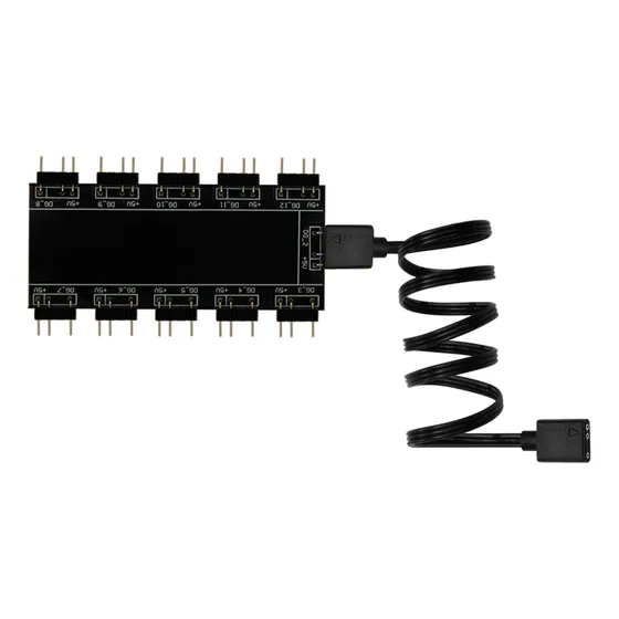 Hub Multi Rgb 5v 3 Pinos Divisor Rgb Até 10 Fans