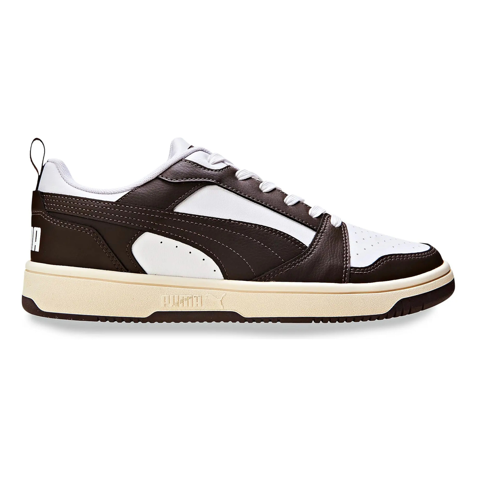 Tênis Casual Masculino Rebound V6 Low Puma Puma White-chocolate-alpine Snow Geométrico 41 Br