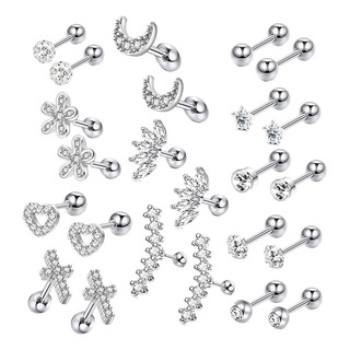 * Juego De Aretes For Cartílago Con 24 Piezas Pequeñas * Juego De Aretes For Cartílago Con 24 Piezas Pequeñas