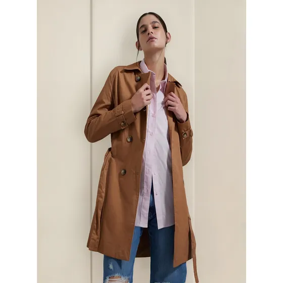 Chaqueta Mujer Ostu Trench Dorado Poliester 40080164-8695