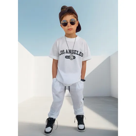 Conjunto Infantil De Malha Estampado Casual E Confortável