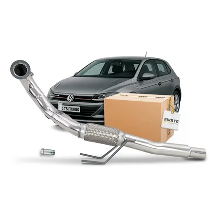 Downpipe Esportivo 1.0 Tsi Polo T-cross Virtus Aço 2.5pol Inox 304 Polido