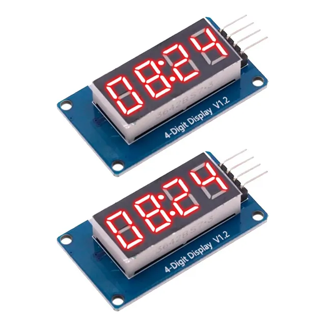 2 Piezas De Modulo Led 4 Digitos Display 7 Segmentos Tm1637
