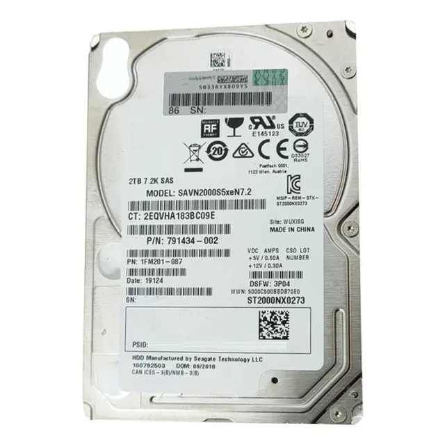 Disco Hp 2.5 Sas12g 7.2k 791435-002 Plateado