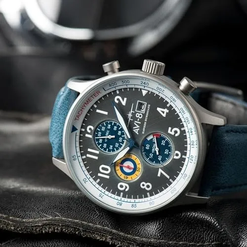 Avi-8 Aviación Hawker Hurricane Chronograth Leather 42mm