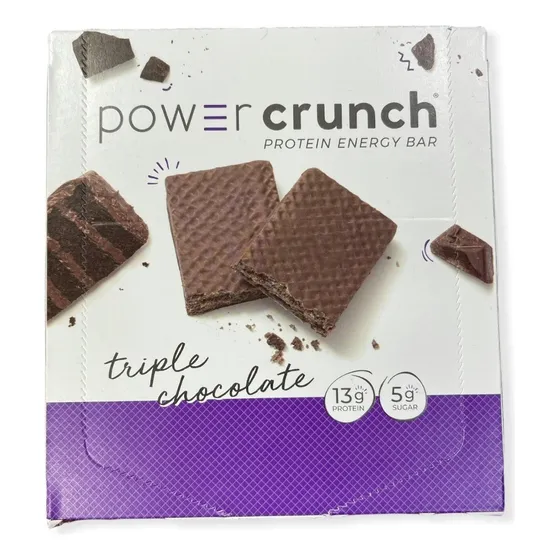 Power Crunch Protein Energy Bar, caja cerrada de 12 barras con triple sabor a chocolate
