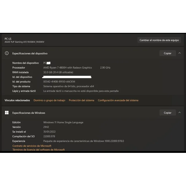 Asus Tuf Gaming A15 Ryzen 7 32 Ram 500ssd 1tb Hdd