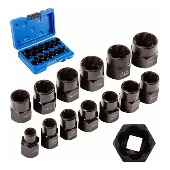 . Juego De 13 Piezas For Extraer Tuercas Y Tornillos Dañados