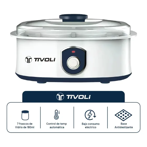 Yogurtera Eléctrica Tivoli 1,2 litros 7 Frascos De 180ml Bajo Consumo