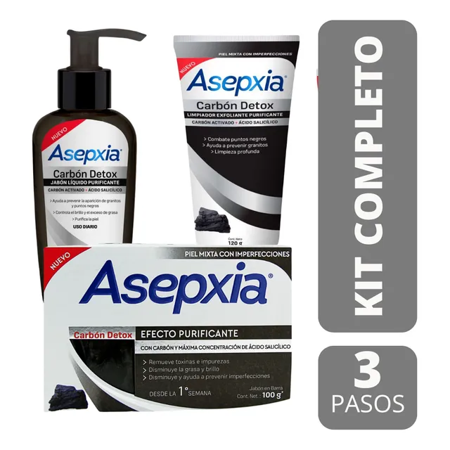 Combo Asepxia Carbón Anti Acné Purificante