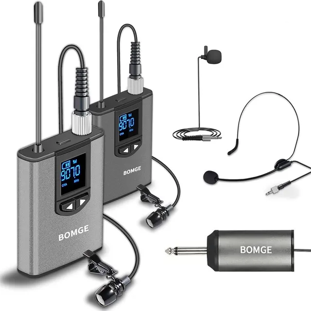 Bomge Uhf Micrófono Inalámbrico Diadema\ Solapa Micrófono Du