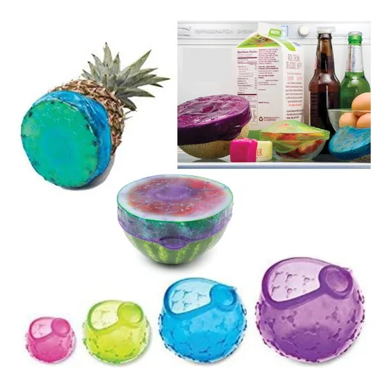 Tapas De Silicona Reutilizables Almacenamiento X 4psz