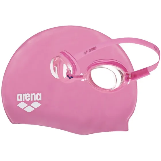 Kit Antiparras + Gorra Silicona Arena Set Natacion Infantil Niño Niña Junior Pileta Color Rosa
