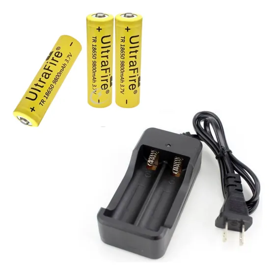 3 Baterías De Litio 18650 Recargables 3.7v 9800mah +cargador